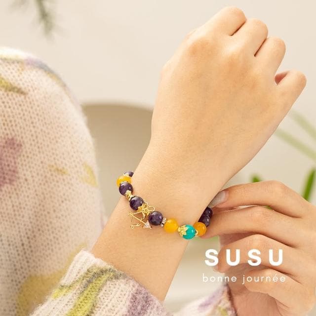 【SU SU】花樣水晶手鍊(紫水晶 綠松石 黃玉髓 事業運 招財 轉運 能量 防小人 送禮 推薦)