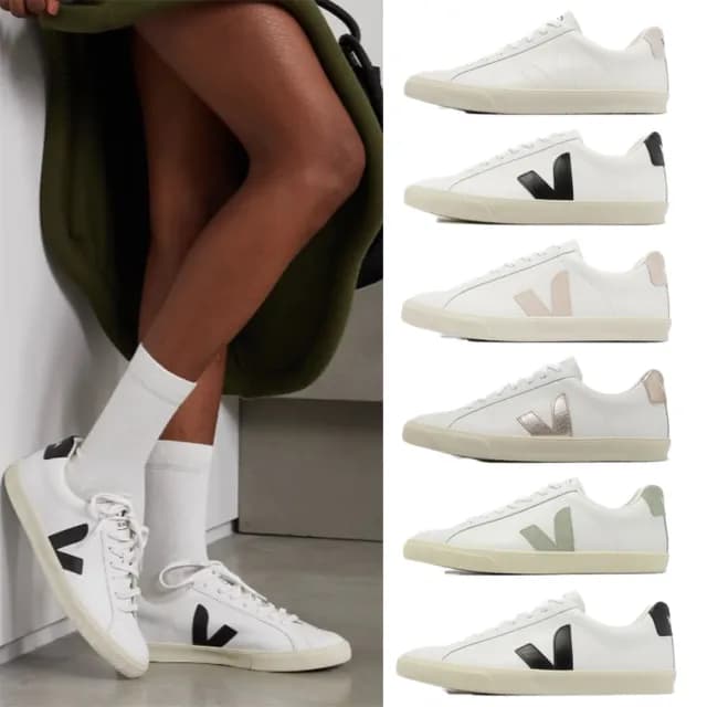 【VEJA】休閒鞋 Esplar Logo Leather 男女鞋 皮革 經典 小白鞋 單一價(EO0203710A)