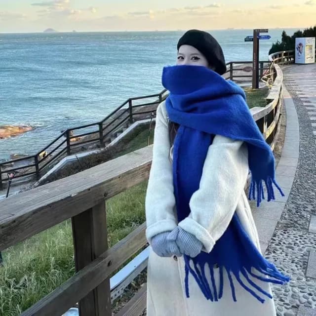 【D.studio】韓版冬季毛絨大毛保暖圍巾(披肩 毛毛圍巾 絨毛圍巾 圍脖 圍巾 N188)