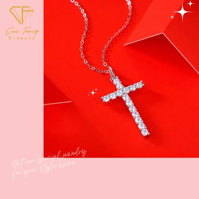 【CF鑽飾】項鍊 莫桑鑽《信仰》(90分 雙11限定 鑽石 項鏈 聖誕 交換禮物 求婚 生日)