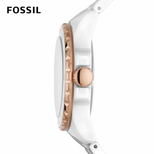【FOSSIL 官方旗艦館】FB-01系列 清新水鬼女錶 陶瓷錶帶 手錶 35MM(2色可選)