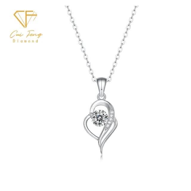 【CF鑽飾】項鍊 莫桑鑽《心弦》(50分 雙11限定 鑽石 項鏈 聖誕 交換禮物求婚 生日)