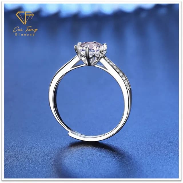 【CF鑽飾】戒指 莫桑鑽《永恆》(1克拉 雙11限定 女戒 鑽戒 聖誕 交換禮物 求婚 生日)