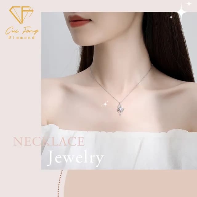 【CF鑽飾】項鍊 莫桑鑽《一見傾城》(1克拉 雙11限定 鑽石 項鏈 聖誕 交換禮物 求婚  生日)