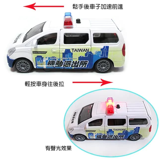 【TDL】迴力機動警車玩具合金車迴力車汽車模型聲光玩具車 CT-857(生日禮物 聖誕節)