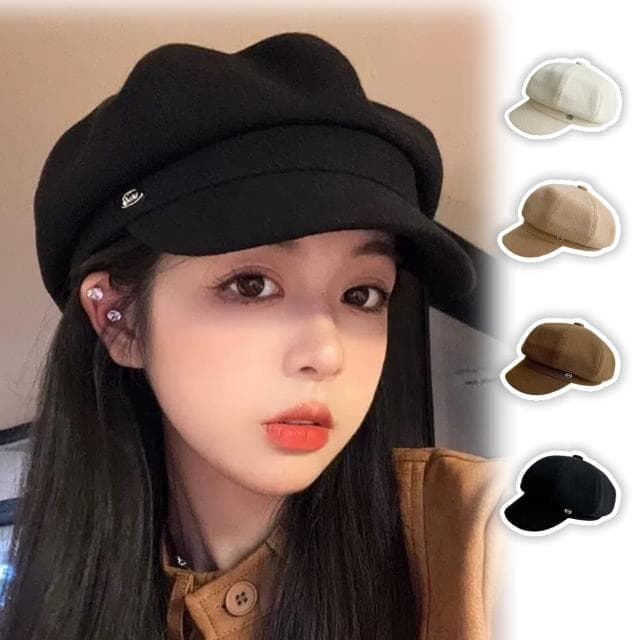 【A&R】時尚日系英倫復古百搭八角貝雷帽 可調節帽圍(畫家帽 報童帽 顯臉小 顯瘦 生日 禮物)