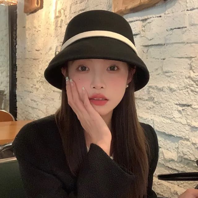 【MoonDy】情人節禮物 赫本風 漁夫帽 水桶帽 法式復古 小香風 蝴蝶結 時尚帽子 古典 優雅 小禮帽 高級感 禮