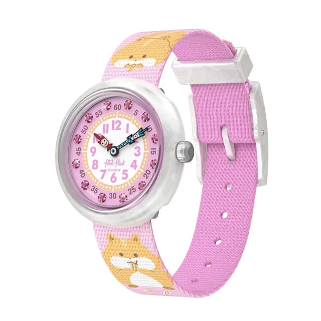 【Flik Flak】兒童手錶 CUDDLY HAMSTER /靜音無秒針/兒童禮物/安全防水/瑞士製造 FBNP235(31.85mm)