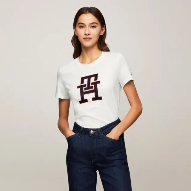【TOMMY HILFIGER】官方旗艦館 Bold Monogram T恤_白色