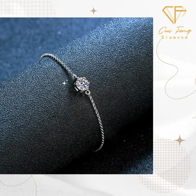 【CF鑽飾】手鍊 莫桑鑽《珍愛六爪》(1克拉 雙11限定 情人節 鑽石 手鏈 禮物 求婚 生日)