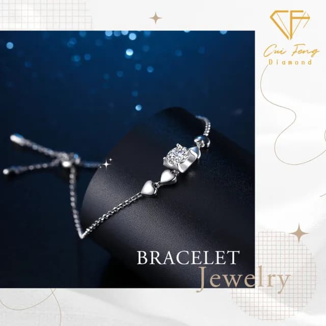 【CF鑽飾】手鍊 莫桑鑽《心中有你》(1克拉 雙11限定 情人節鑽石 手鏈 禮物 生日)