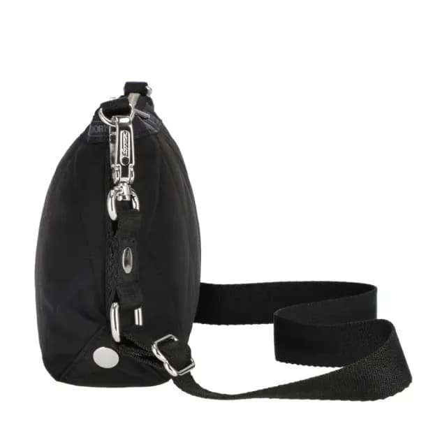 【Lesportsac】菱格壓紋斜背隨身包手拿包 送禮 禮物(黑色)