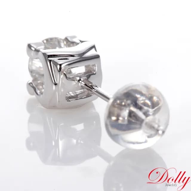 【DOLLY】0.30克拉 天然鑽石 F/VS2 完美車工14K金單邊鑽石耳環(母親節 長輩送禮 交換禮物首選)