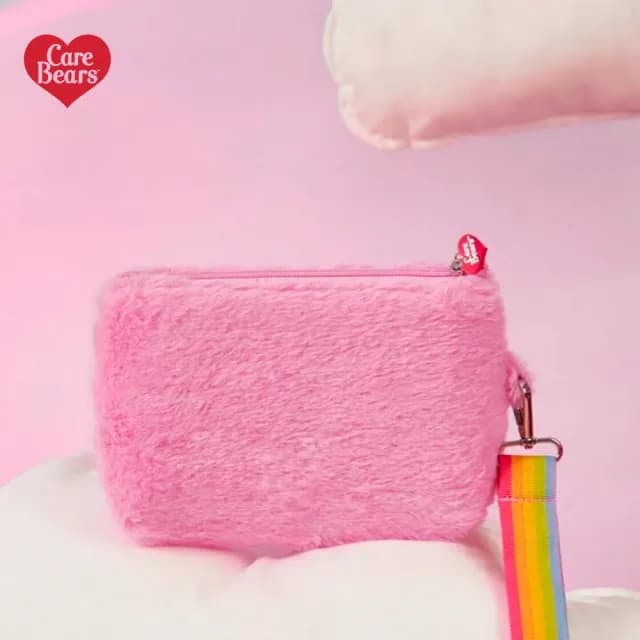 【Care Bears】美國彩虹熊愛心熊毛絨大容量化妝包筆袋旅行包(閨蜜女友女兒老婆生日聖誕交換禮物