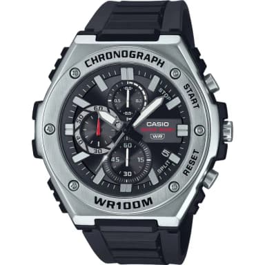 【CASIO 卡西歐】運動風三眼計時手錶-黑 送禮 禮物 推薦(MWA-300H-1AV)