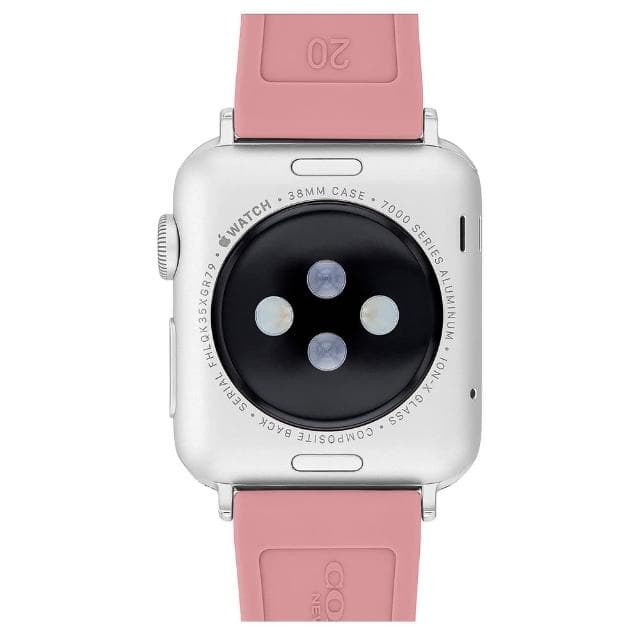 【COACH】Apple Watch 錶帶 38/40/41mm適用 矽膠錶帶 粉紅色 母親節 送禮 禮物(不含手錶)