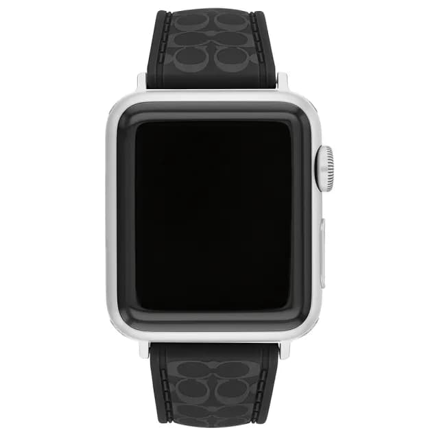 【COACH】Apple Watch 錶帶 38/40/41mm適用 矽膠錶帶 黑色 禮物 送禮(不含手錶)
