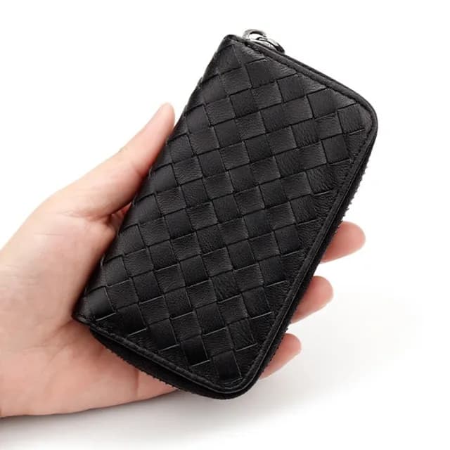 【MoonDy】雙11 零錢鑰匙包 女錢包 真皮鑰匙包 多功能收納包 機車鑰匙包 羊皮包包 編織鑰匙包 門用鑰