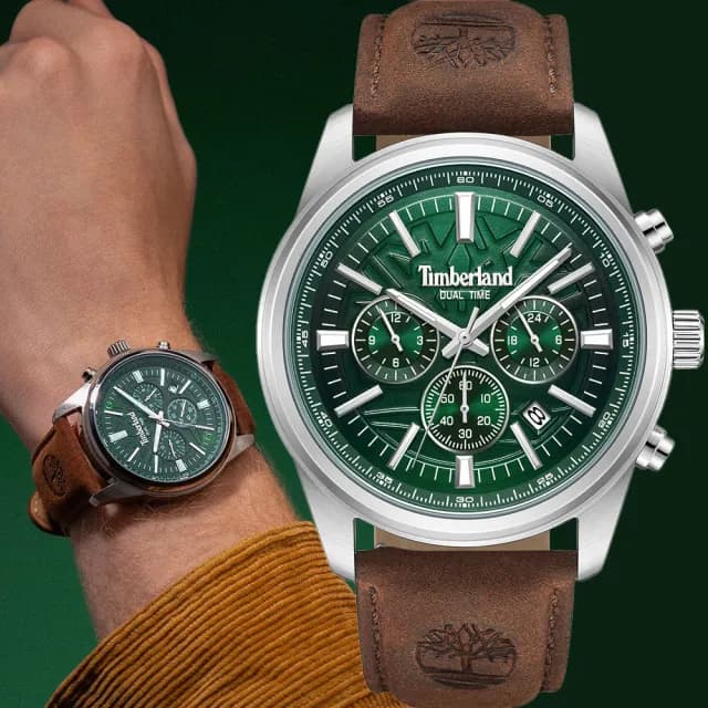 【Timberland】天柏嵐 NORTHBRIDGE 三眼計時手錶-45mm 禮物 送禮 推薦(TDWGF0041206)