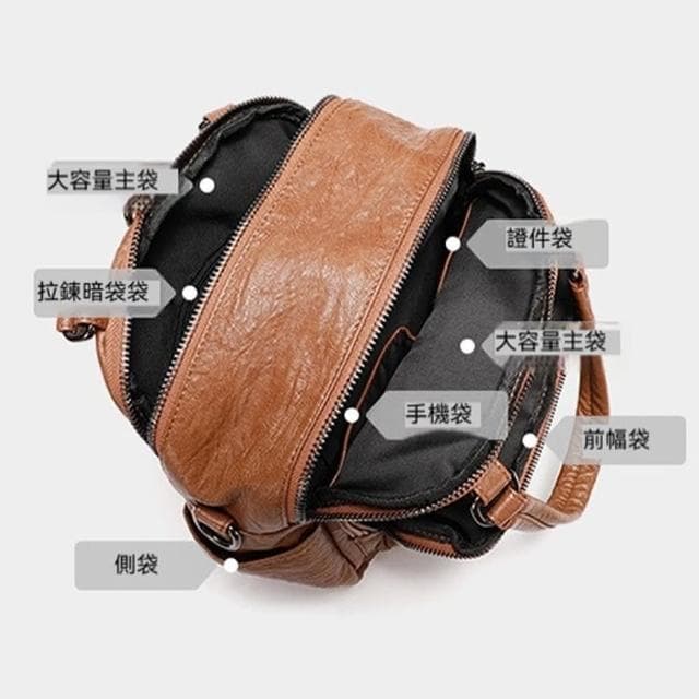 【LEEHER】大容量後背包/小後背包/包包/後背包/軟皮包包/手提斜背包/復古小背包/棕色包包/生日禮物