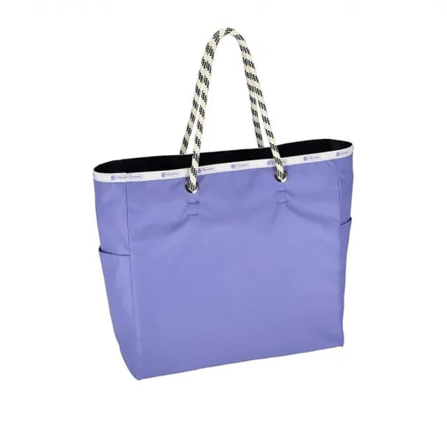 【Lesportsac】大型雙面托特包 送禮 禮物(藍紫色簡約風)
