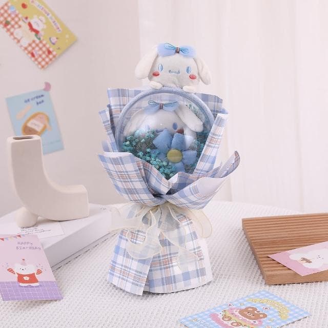【天使愛美麗】14cm波波球 卡通玩偶花束 滿天星花束(兒童節 生日 情人節 畢業禮物)