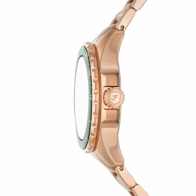【FOSSIL】Blue Dive 潛水晶鑽女錶-綠/36mm 禮物 送禮 推薦(ES5371)