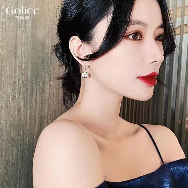 【Golicc】耳環 輕奢鑲鑽 復古簡約設計(母親節 生日 情人節 飾品 耳釘 耳飾 耳墜 禮物)