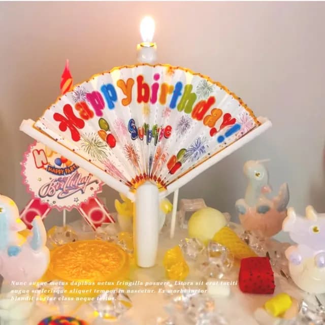 【慶生必備】創意驚喜扇子蠟燭2入(生日 派對 佈置 蛋糕蠟燭 節日 驚嚇 搞怪 彈跳蠟燭 禮物 活動 儀式感)