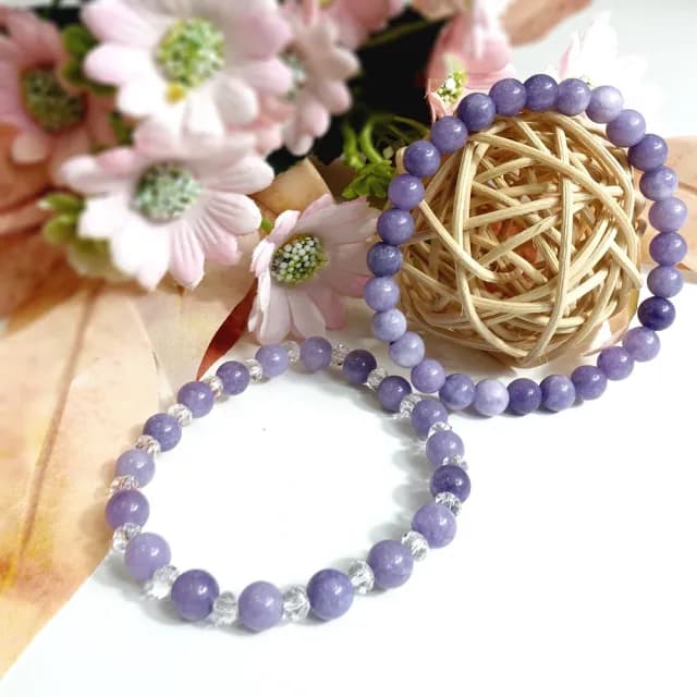 【德山珠寶】特價5A級6mm紫藍寶玉髓造型手鍊(情人節生日禮物飾品母親節水晶手鍊CE476)