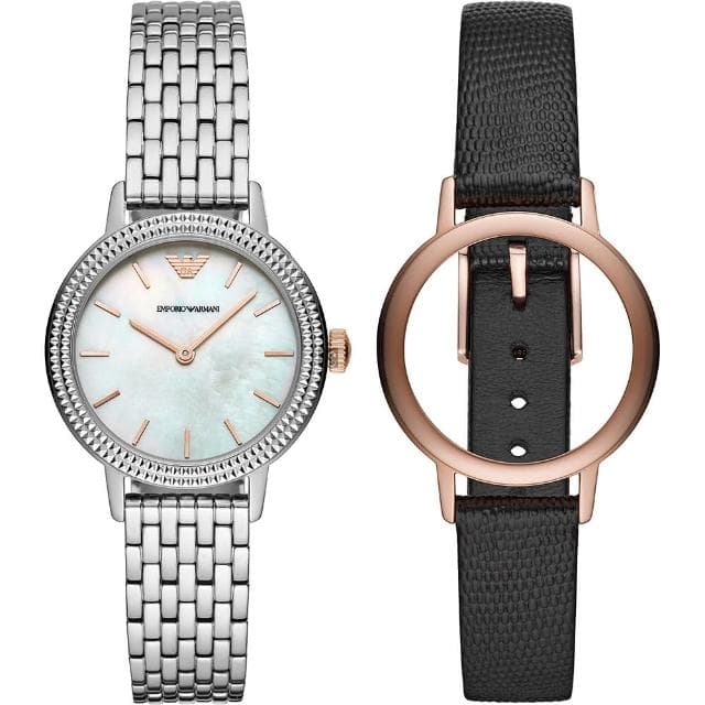 【EMPORIO ARMANI】亞曼尼 女仕手錶 套錶組-32mm 母親節 送禮 禮物(AR80020)