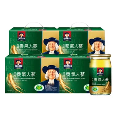 【QUAKER 桂格】無糖養氣人蔘禮盒60ml×19入x4盒(共76入 禮盒/送禮推薦)