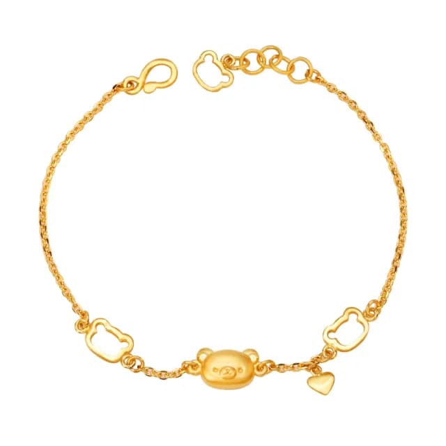 【2sweet 甜蜜約定】黃金手鍊-悠悠時光-拉拉熊Rilakkuma(1.05錢±0.10錢)