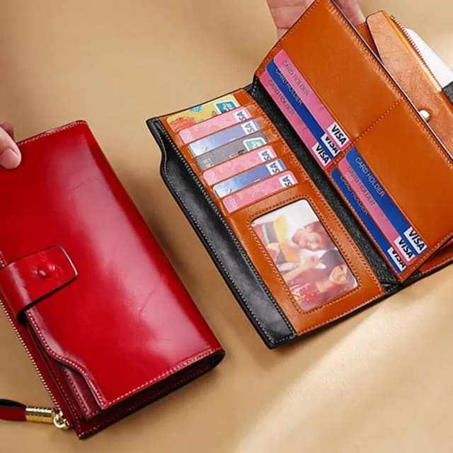 【MoonDy】雙11 皮夾 長夾 長款錢包 對折皮夾 女士錢包 防盜刷錢包 多卡位錢包 皮夾