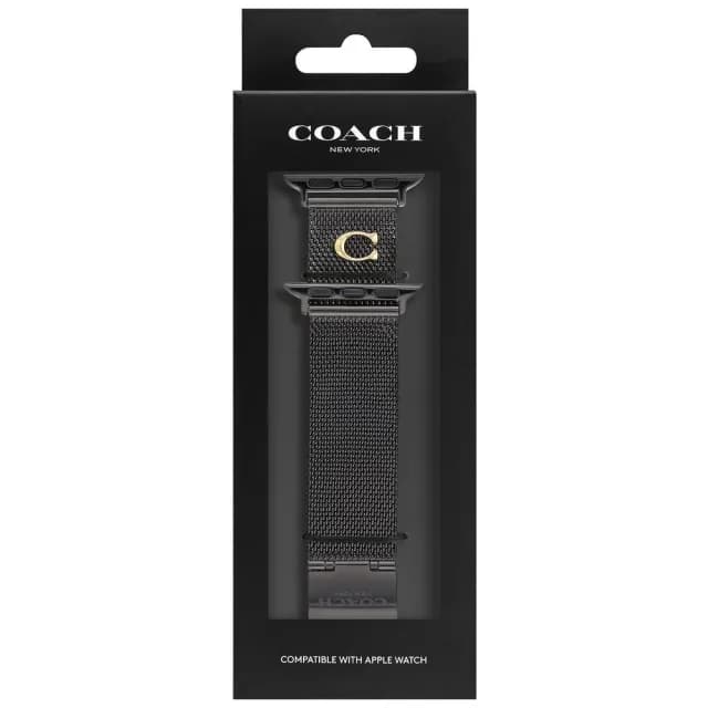 【COACH】Apple Watch 錶帶 38/40/41mm 適用 C字米蘭錶帶-黑色 禮物 送禮(不含手錶)
