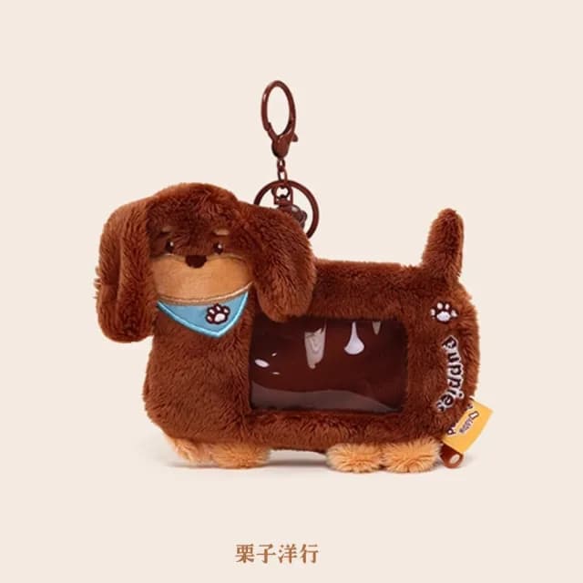 【WOONUE】臘腸狗玩偶吊飾耳機零錢包包吊飾鑰匙圈臘腸犬狗卡套夾(送禮情人節禮物生日孫女兒男友