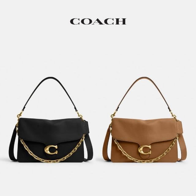 【COACH】蔻馳官方直營 CHAIN TABBY 35號鏈帶單肩手袋 單肩包 斜背包-多色可選(CY921)