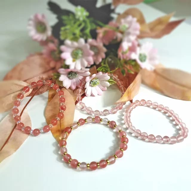 【德山珠寶】特價5A級6mm西瓜紅水晶手鍊(情人節生日禮物飾品母親節水晶手鍊CE476)