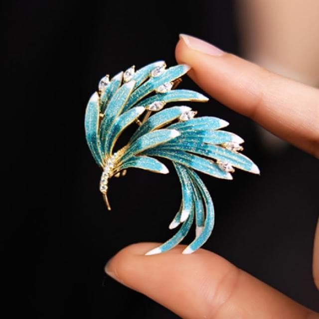 【KT DADA】金屬別針 復古胸針 新年胸針 胸針 別針 鋯石 鳳凰 配飾 優雅 旗袍胸針 造型胸針 禮物