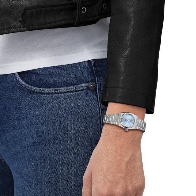 【TISSOT 天梭】PRX系列 1970復刻 冰藍 復古時尚腕錶 母親節 禮物 推薦(T1370101135100)