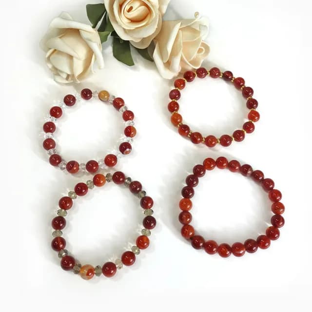 【德山珠寶】特價5A級8mm紅條紋纏絲瑪瑙造型手鍊(情人節生日禮物飾品母親節水晶手鍊CE476)