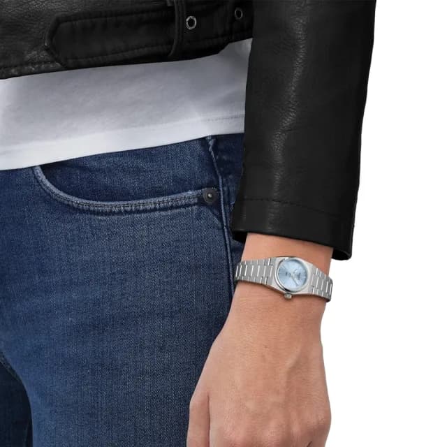 【TISSOT 天梭 官方授權】PRX系列 冰藍 復古時尚石英腕錶 畢業禮物 送禮 推薦(T1370101135100)