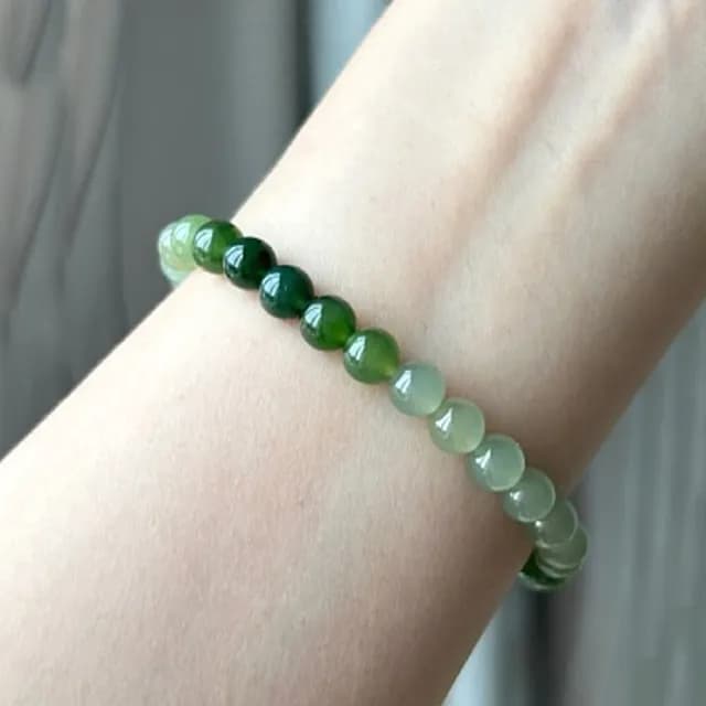 【MoonDy】雙11 和田玉手串 圓珠手鍊 玉手鍊 保平安 驅邪納福 漸變手鍊 碧玉手串 送長輩 送女生