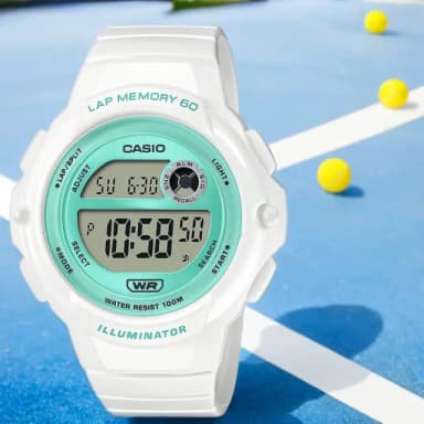 【CASIO 卡西歐】運動慢跑女錶-水藍X白 送禮 禮物 推薦(LWS-1200H-7A3V)