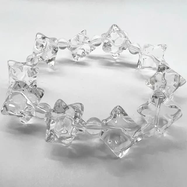 【LEESA】六芒星\串珠\手鍊女\禮物\天然白水晶\梅爾卡巴\手串\手鍊情侶\手鍊\水晶手鍊\水晶手串