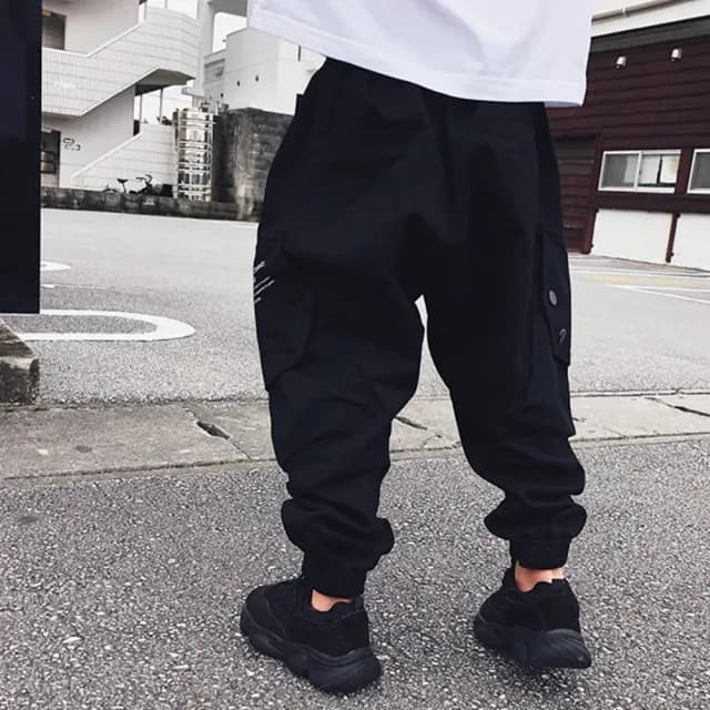 【橘魔法】側邊字母鬆緊褲頭縮口工作褲(大童 工作褲 男童 長褲 縮口褲 休閒褲 兒童 童裝)