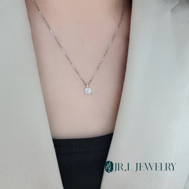【JR.L金瑞利珠寶】情人節禮物 IGI 50分 最白D色 9K 鑽石項鍊 最完美車工ideal cut 方圓之愛(培育鑽石)