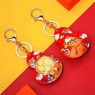 【吉祥禮物】蛇年皮質招財掛件(金箔 轉運 財神 鑰匙扣 風水 祈福 葫蘆 配件 車載 汽車掛飾 鑰匙圈 裝飾)