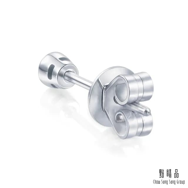 【點睛品】簡約圓形 18K金鑽石耳環-單隻