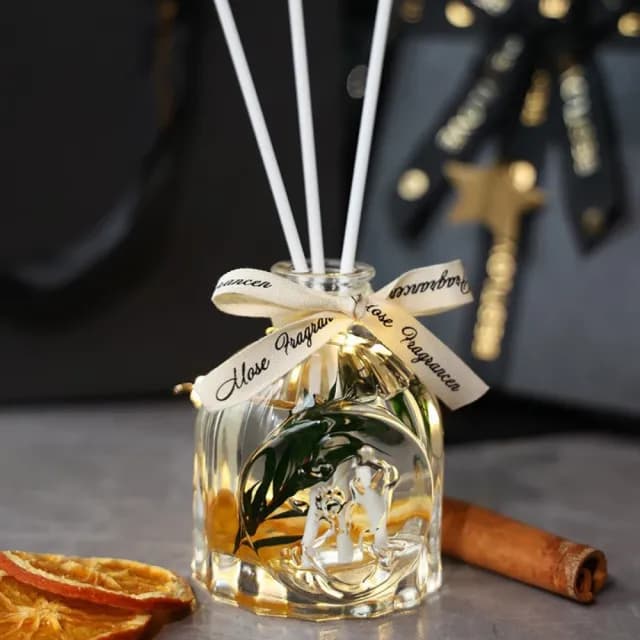 【PURARE】浪漫香氛質感禮盒(含棕瓶香氛蠟燭、立體香氛蠟燭、擴香瓶、燈串、肉桂、檸檬各1組)